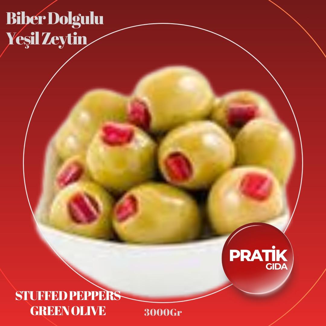 Biber Dolgulu Yesil Zeytin